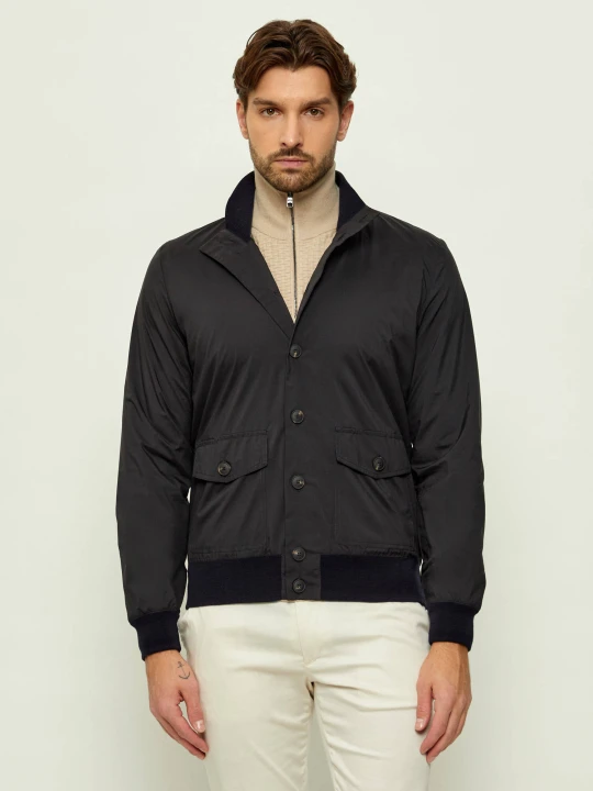 Zdjęcie produktu Gran Sasso Kurtka bomber SARTORIAL | Slim Fit | z dodatkiem wełny granatowy