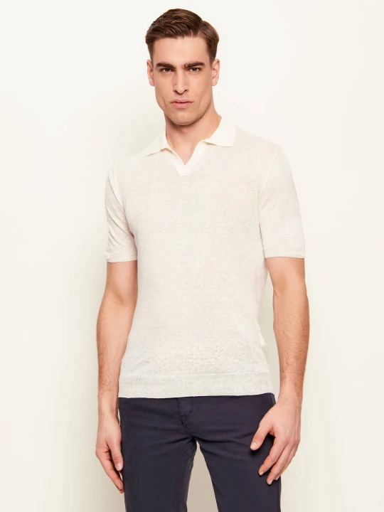 Zdjęcie produktu Gran Sasso Lniane polo | Regular Fit ecru
