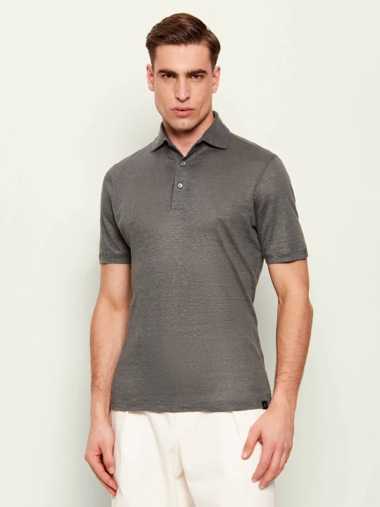 Zdjęcie produktu Gran Sasso Lniane polo | Slim Fit szary