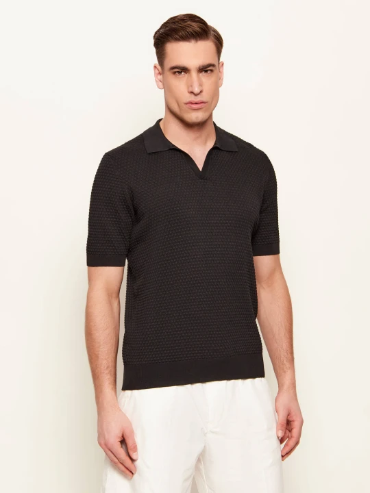 Zdjęcie produktu Gran Sasso Polo | Regular Fit czarny