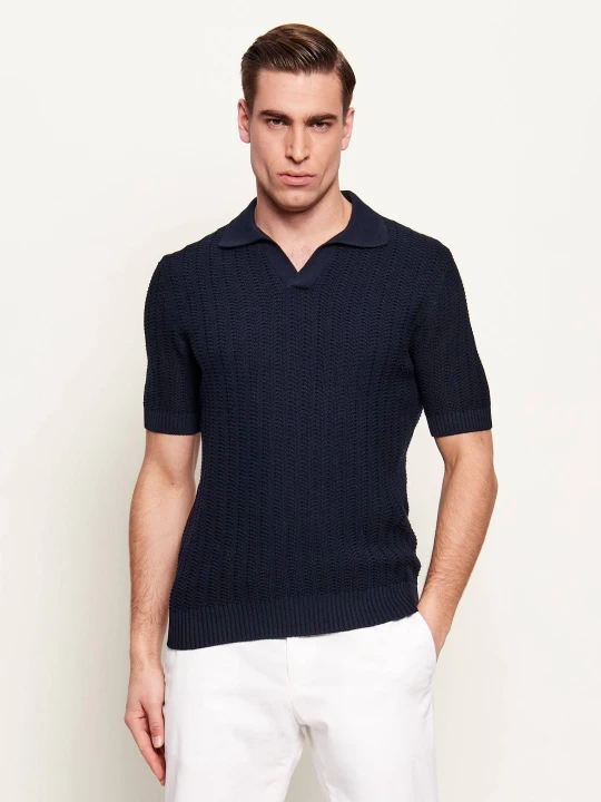 Zdjęcie produktu Gran Sasso Polo | Regular Fit granatowy