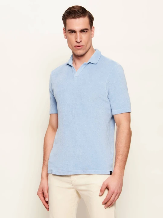 Zdjęcie produktu Gran Sasso Polo | Regular Fit frotté błękitny