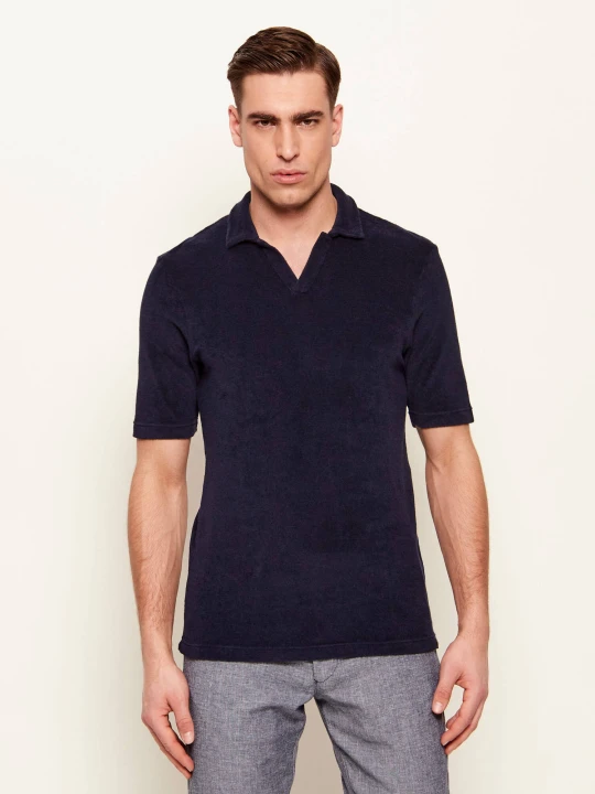 Zdjęcie produktu Gran Sasso Polo | Regular Fit frotté granatowy