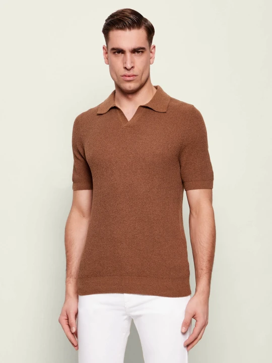 Zdjęcie produktu Gran Sasso Polo | Slim Fit frotté brązowy