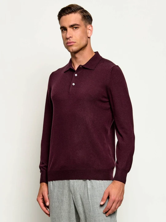 Zdjęcie produktu Gran Sasso Wełniane polo | Regular Fit bordowy