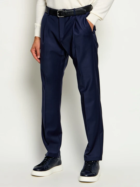 Zdjęcie produktu Gran Sasso Wełniane spodnie chino | Regular Fit granatowy