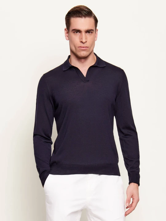 Zdjęcie produktu Gran Sasso Wełniany sweter | Slim Fit granatowy