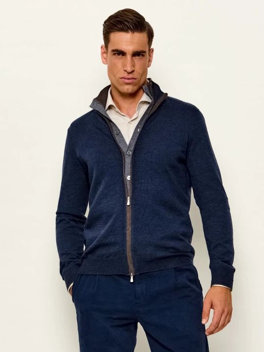 Zdjęcie produktu Gran Sasso Wełniany sweter | Slim Fit granatowy
