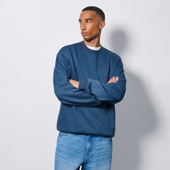 Zdjęcie produktu Granatowa bluza crewneck regular fit basic House