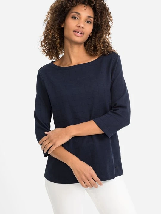 Zdjęcie produktu Granatowa bluzka damska Hannah - Basic Olsen