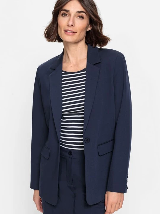 Zdjęcie produktu Granatowa elegancka marynarka damska - Basic Olsen