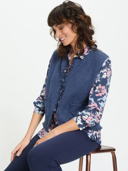 Zdjęcie produktu Granatowa kamizelka damska Henny w stylu boho – Vintage Romance Olsen
