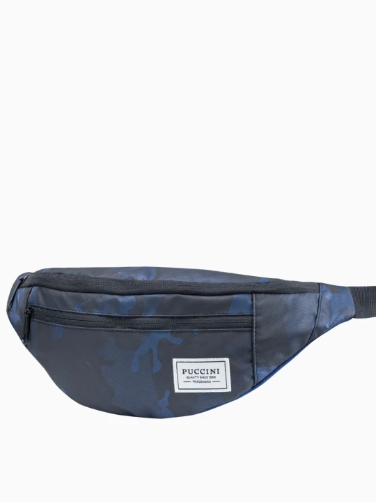 Zdjęcie produktu Granatowa materiałowa nerka we wzór camo Puccini