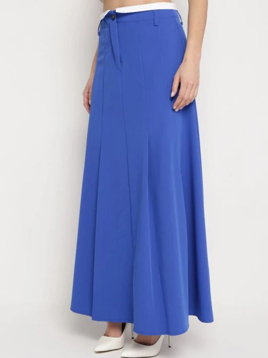 Zdjęcie produktu Niebieska Spódnica Maxi Rozkloszowana w Garniturowym Stylu Araxna Lily Rose