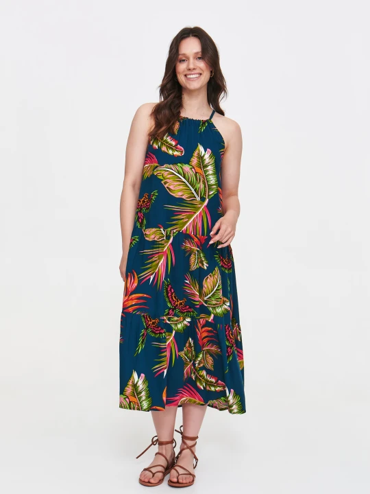 Zdjęcie produktu Granatowa sukienka z dekoltem halter TOP SECRET