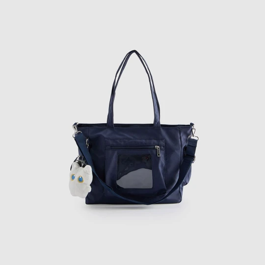 Zdjęcie produktu Granatowa torba shopper z brelokiem i portfelikiem House