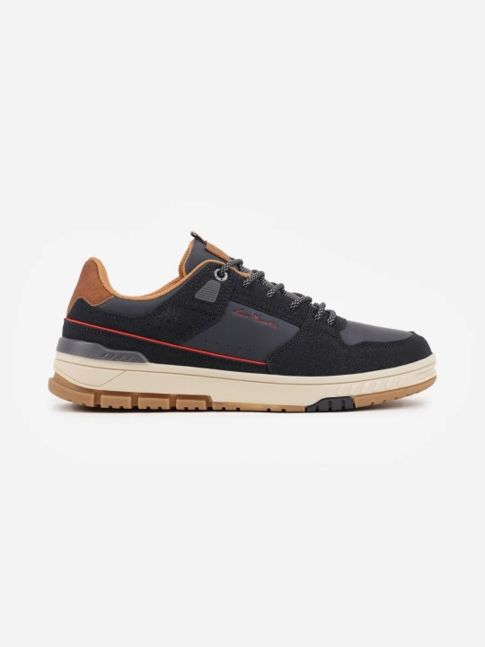 Zdjęcie produktu Granatowe Buty Sportowe Sneakersy Ozdobione Tłoczeniem i Napisami Hermala Badoxx