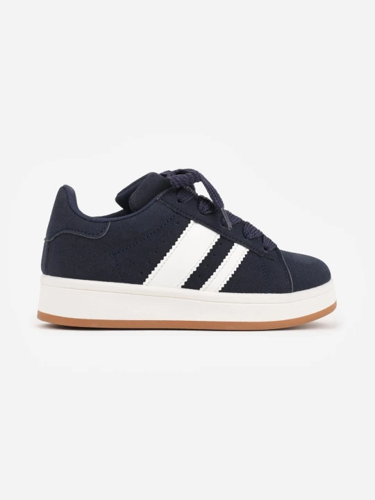 Zdjęcie produktu Granatowe Buty Sportowe Sneakersy z Paskami po Bokach Vikitole Gowin