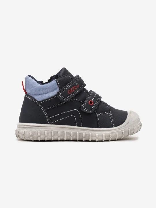 Zdjęcie produktu Granatowe Buty Sportowe za Kostkę ze Skórzaną Wkładką i Rzepami Lizartta