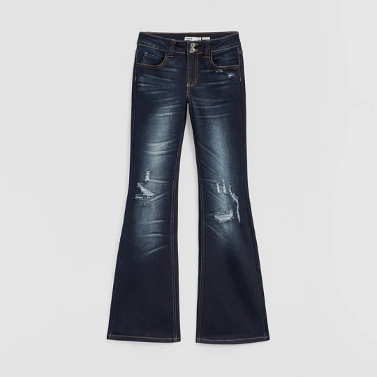 Zdjęcie produktu Granatowe jeansy bootcut z ozdobnymi kieszeniami House