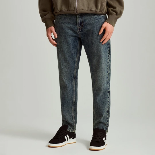 Zdjęcie produktu Granatowe jeansy loose fit typu 90's vintage House zielony