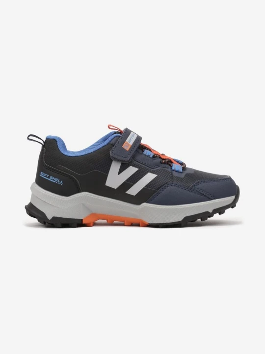 Zdjęcie produktu Granatowe Płaskie Sznurowane Buty Sportowe Sneakersy z Geometrycznym Wzorem Ellitrien