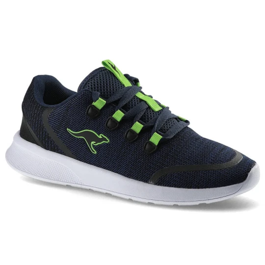 Zdjęcie produktu Sneakersy damskie Kangaroos, z siateczkowej cholewki z tekstylnymi wstawkami i gumowymi panelami z solidną podeszwą i tekstylnym sznurowaniem, granat granatowy