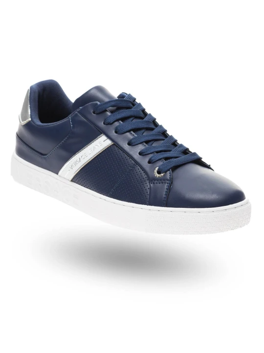 Zdjęcie produktu Granatowe sneakersy Versace Jeans ze srebrnymi wstawkami