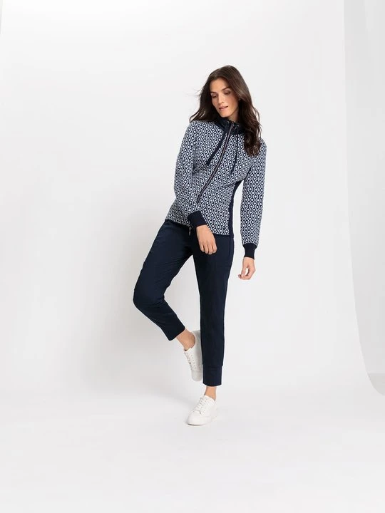 Zdjęcie produktu Granatowe spodnie Lisa Straight o kroju cargo - French Flair Olsen
