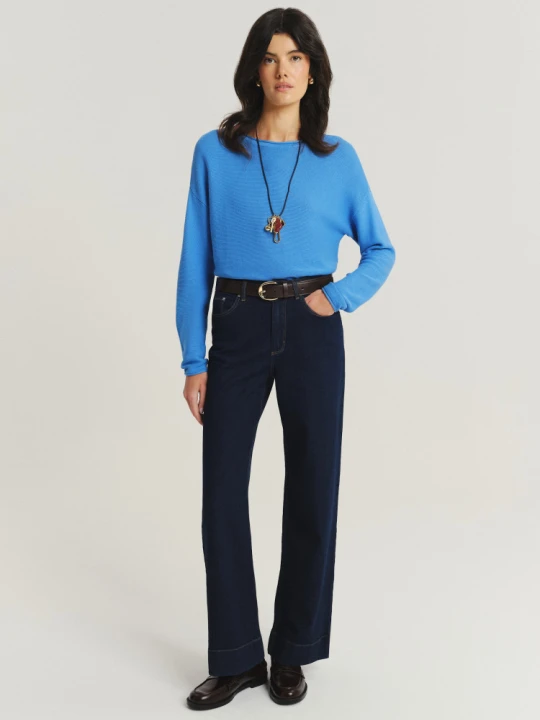 Zdjęcie produktu Granatowe spodnie wide leg Greenpoint