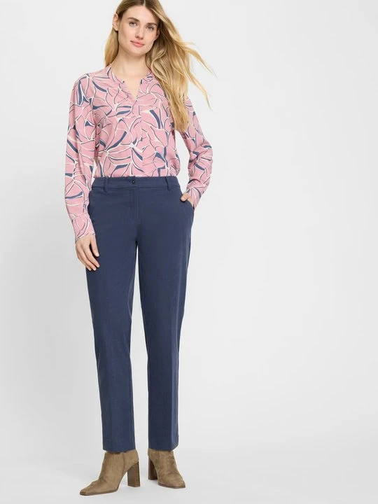 Zdjęcie produktu Granatowe sztruksowe spodnie damskie Lisa Straight – Vintage Romance Olsen