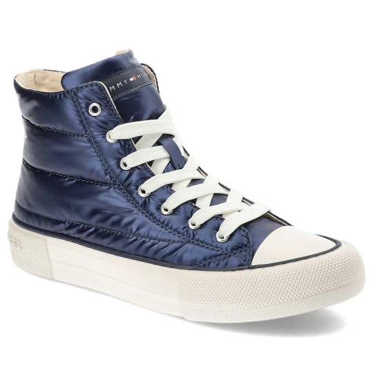 Zdjęcie produktu Granatowe Trampki Tommy Hilfiger Modne Pikowane Buty Damskie