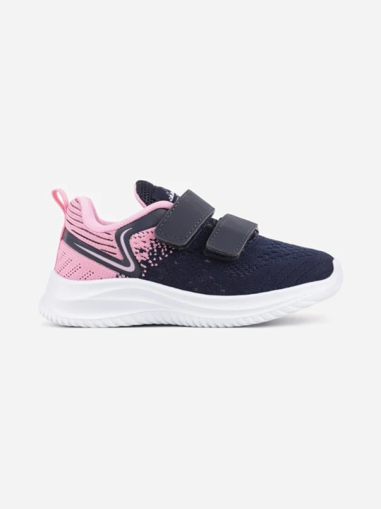Zdjęcie produktu Granatowo-Różowe Siateczkowe Buty Sportowe Sneakersy na Rzep Desya Badoxx