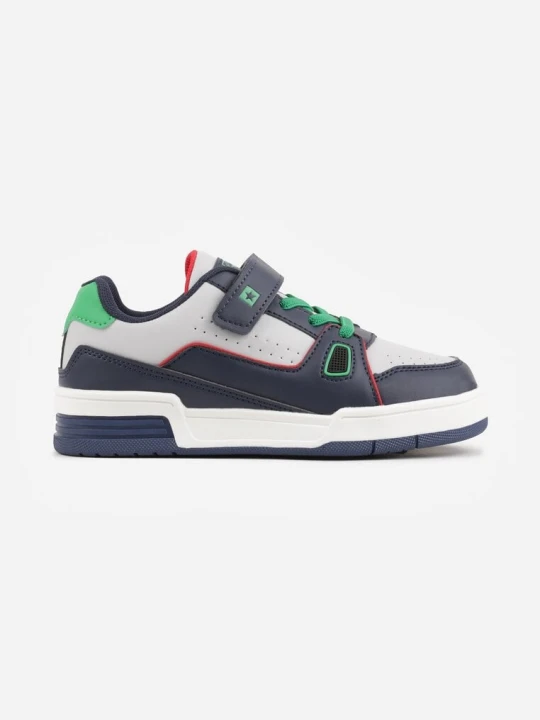Zdjęcie produktu Granatowo-Zielone Buty Sportowe Sneakersy z Perforacją i Gwiazdą Pyrhessa Badoxx