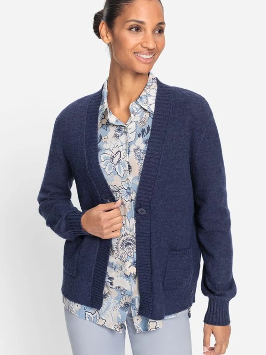 Zdjęcie produktu LENZING™ ECOVERO™ Granatowy sweter damski Henny - Coast Vibes Olsen