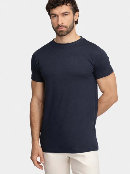 Zdjęcie produktu Granatowy T-shirt IVO 01002A75GSA Giacomo Conti