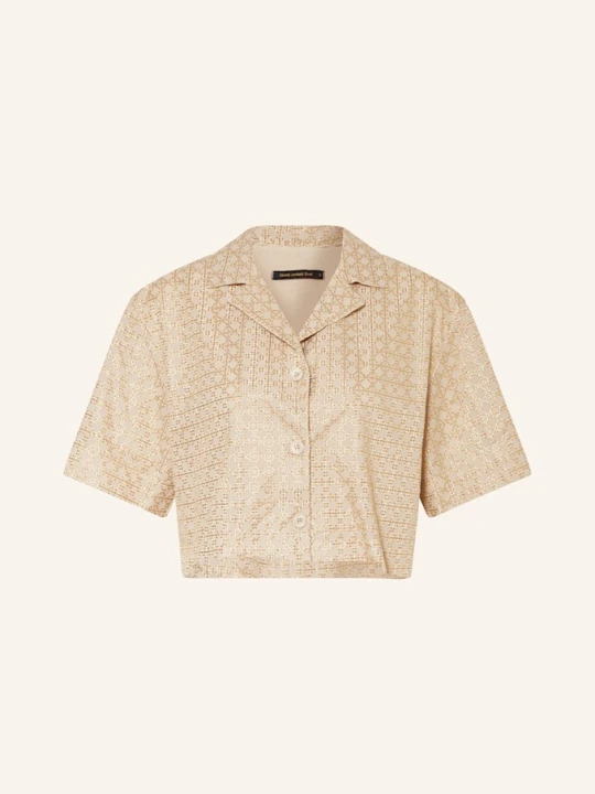 Zdjęcie produktu Greek Archaic Kori Krótka Bluzka Cross Z Błyszczącą Przędzą beige