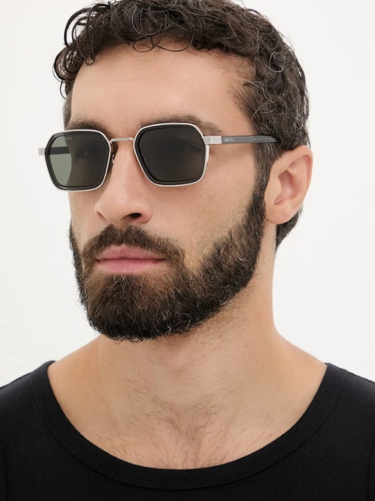 Zdjęcie produktu Gucci okulary przeciwsłoneczne męskie srebrny