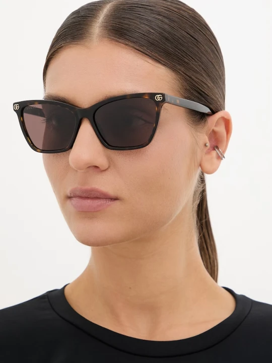 Zdjęcie produktu Gucci okulary przeciwsłoneczne kocie oczy damskie brązowy