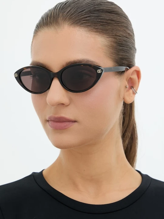 Zdjęcie produktu Gucci okulary przeciwsłoneczne kocie oczy damskie brązowy