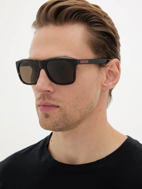 Zdjęcie produktu Gucci okulary przeciwsłoneczne kwadratowe męskie brązowy