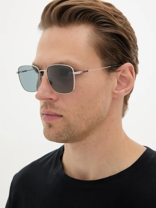 Zdjęcie produktu Gucci okulary przeciwsłoneczne kwadratowe męskie srebrny