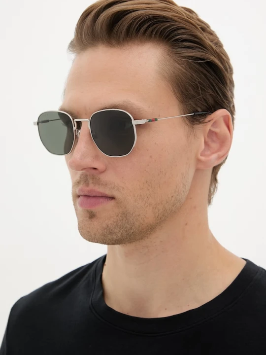 Zdjęcie produktu Gucci okulary przeciwsłoneczne męskie srebrny