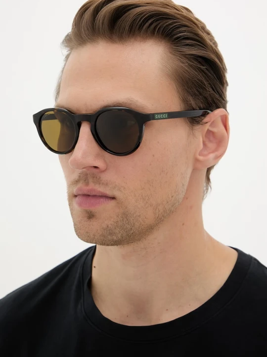 Zdjęcie produktu Gucci okulary przeciwsłoneczne okrągłe męskie brązowy