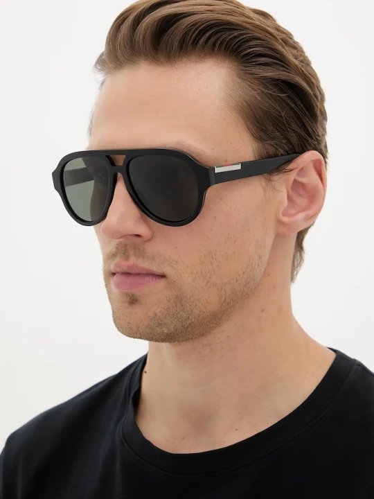 Zdjęcie produktu Gucci okulary przeciwsłoneczne pilotki męskie czarny