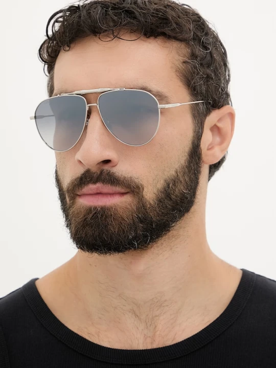 Zdjęcie produktu Gucci okulary przeciwsłoneczne pilotki męskie srebrny