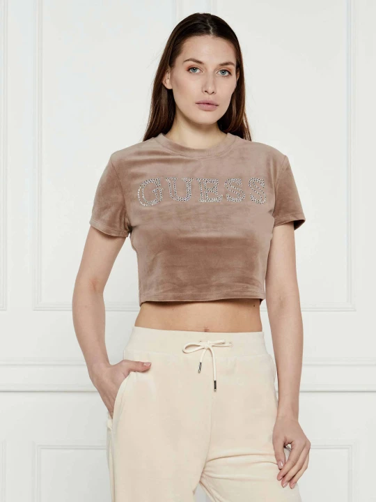 Zdjęcie produktu GUESS ACTIVE Bluzka COUTURE | Cropped Fit beżowy