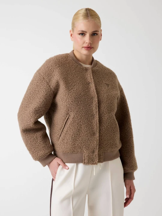 Zdjęcie produktu GUESS ACTIVE Kurtka bomber Azha Sherpa | Regular Fit | shearling brązowy