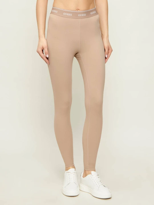 Zdjęcie produktu GUESS ACTIVE Legginsy ALBA | Skinny fit beżowy
