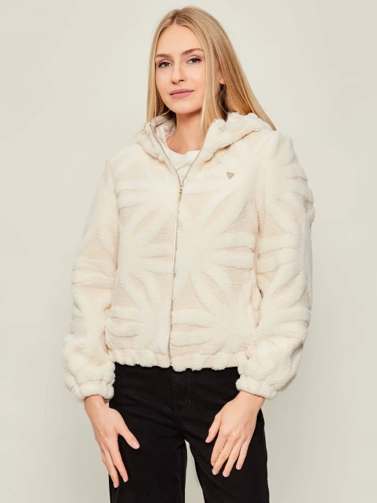 Zdjęcie produktu GUESS ACTIVE Polarowa kurtka SHERPA | Regular Fit ecru